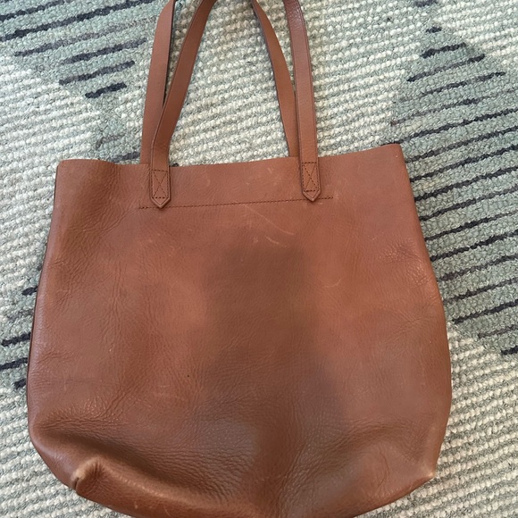 New Madewell Brown Leather Tote Bag - Picture 2 of 4